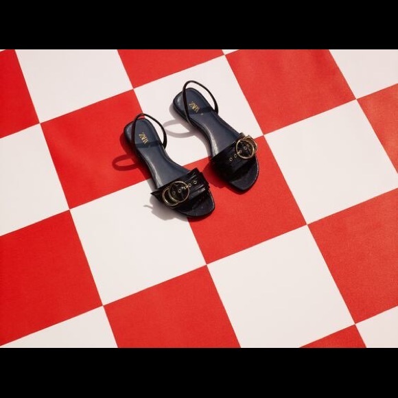 NWT ZARA sandalia plana pile blue collection sz38 - Picture 3 of 5